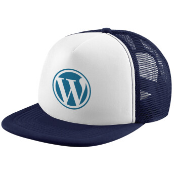 Wordpress, Καπέλο Soft Trucker με Δίχτυ Dark Blue/White 