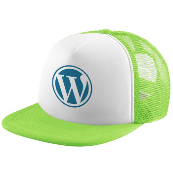 Wordpress, Καπέλο Soft Trucker με Δίχτυ Πράσινο/Λευκό