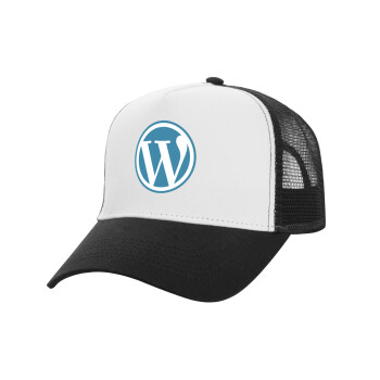 Wordpress, Καπέλο Ενηλίκων Structured Trucker, με Δίχτυ, ΛΕΥΚΟ/ΜΑΥΡΟ (100% ΒΑΜΒΑΚΕΡΟ, ΕΝΗΛΙΚΩΝ, UNISEX, ONE SIZE)