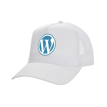 Wordpress, Καπέλο Ενηλίκων Structured Trucker, με Δίχτυ, ΛΕΥΚΟ (100% ΒΑΜΒΑΚΕΡΟ, ΕΝΗΛΙΚΩΝ, UNISEX, ONE SIZE)