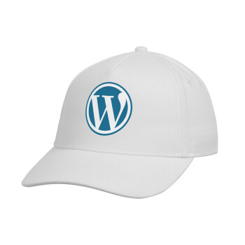 Wordpress, Καπέλο Ενηλίκων Baseball, Drill, Λευκό (100% ΒΑΜΒΑΚΕΡΟ, ΕΝΗΛΙΚΩΝ, UNISEX, ONE SIZE)