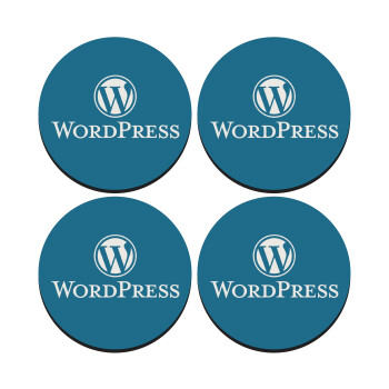 Wordpress, SET of 4 round wooden coasters (9cm)
