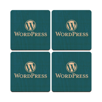 Wordpress, ΣΕΤ x4 Σουβέρ ξύλινα τετράγωνα plywood (9cm)