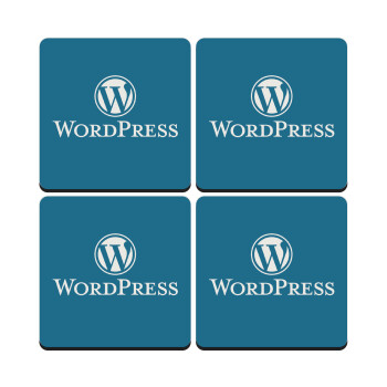 Wordpress, ΣΕΤ 4 Σουβέρ ξύλινα τετράγωνα (9cm)