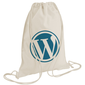 Wordpress, Τσάντα πλάτης πουγκί GYMBAG natural (28x40cm)