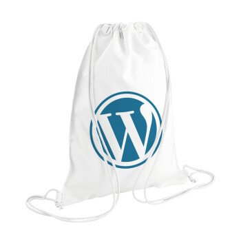 Wordpress, Τσάντα πλάτης πουγκί GYMBAG λευκή (28x40cm)