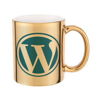 Wordpress, Κούπα κεραμική, χρυσή καθρέπτης, 330ml