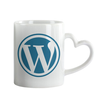 Wordpress, Mug heart handle, ceramic, 330ml