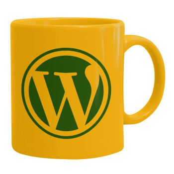 Wordpress, Ceramic coffee mug yellow, 330ml (1pcs)