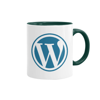 Wordpress, Κούπα χρωματιστή πράσινη, κεραμική, 330ml