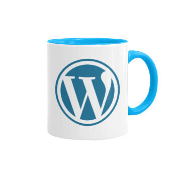 Wordpress, Mug colored light blue, ceramic, 330ml