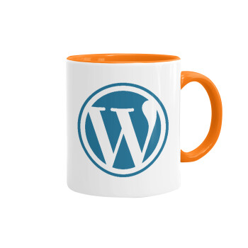 Wordpress, Κούπα χρωματιστή πορτοκαλί, κεραμική, 330ml