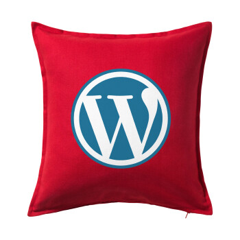 Wordpress, Μαξιλάρι καναπέ Κόκκινο 100% βαμβάκι, περιέχεται το γέμισμα (50x50cm)
