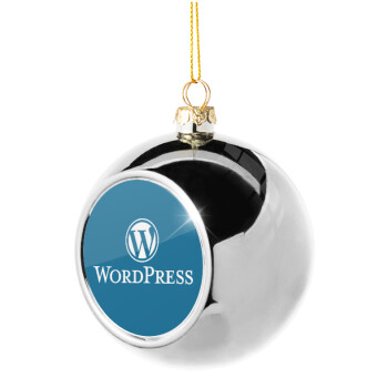 Wordpress, Χριστουγεννιάτικη μπάλα δένδρου Ασημένια 8cm