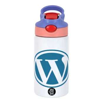 Wordpress, Children's hot water bottle, stainless steel, with safety straw, pink/purple (350ml)