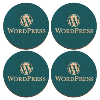 Wordpress, ΣΕΤ x4 Σουβέρ ξύλινα στρογγυλά plywood (9cm)