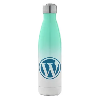 Wordpress, Μεταλλικό παγούρι θερμός Πράσινο/Λευκό (Stainless steel), διπλού τοιχώματος, 500ml