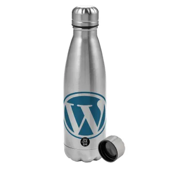 Wordpress, Metallic water bottle, stainless steel, 750ml