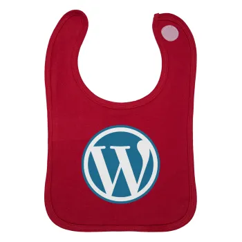 Wordpress, Σαλιάρα με Σκρατς Κόκκινη 100% Organic Cotton (0-18 months)