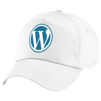 Wordpress, Πεντάφυλλο καπέλο Λευκό, 100% Βαμβακερό (Twill), με ρύθμιση, unisex