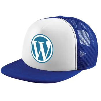 Wordpress, Καπέλο Ενηλίκων Soft Trucker με Δίχτυ Blue/White (POLYESTER, ΕΝΗΛΙΚΩΝ, UNISEX, ONE SIZE)