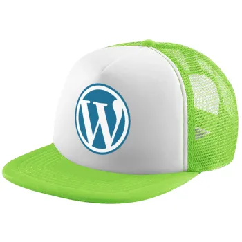 Wordpress, Child's Soft Trucker Hat with Green/White Mesh (POLYESTER, CHILDREN'S, ONE SIZE)