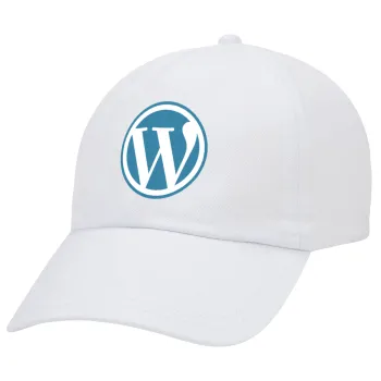 Wordpress, Καπέλο Ενηλίκων Baseball Λευκό 5-φύλλο (POLYESTER, ΕΝΗΛΙΚΩΝ, UNISEX, ONE SIZE)