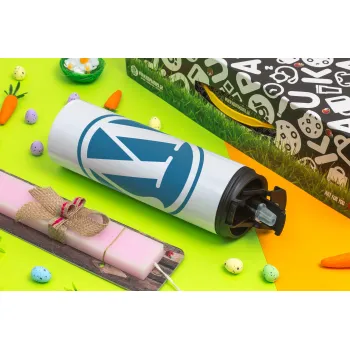 Wordpress, Πασχαλινή Λαμπάδα με Travel Tumbler θερμό με διπλό καπάκι (600ml, BPA free) & κερί αρωματικό πλακέ (30cm) (ΡΟΖ)