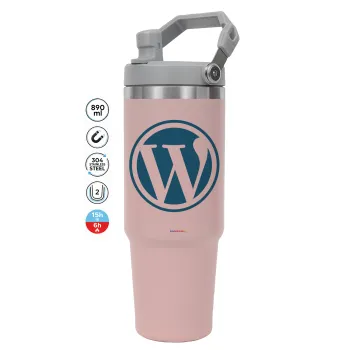 Wordpress, Pink color, 890ml (30oz) stainless Steel Tumbler with Handle