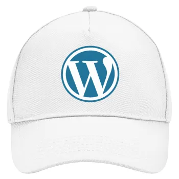 Wordpress, Καπέλο Ενηλίκων Baseball, Drill, Λευκό (100% ΒΑΜΒΑΚΕΡΟ, ΕΝΗΛΙΚΩΝ, UNISEX, ONE SIZE)