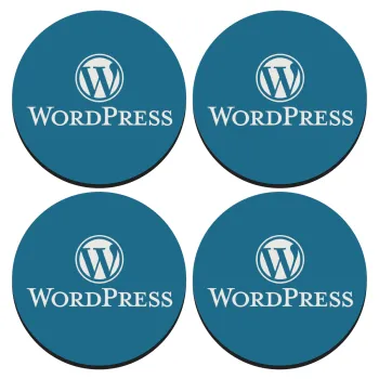 Wordpress, ΣΕΤ 4 Σουβέρ ξύλινα στρογγυλά (9cm)