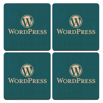 Wordpress, ΣΕΤ x4 Σουβέρ ξύλινα τετράγωνα plywood (9cm)