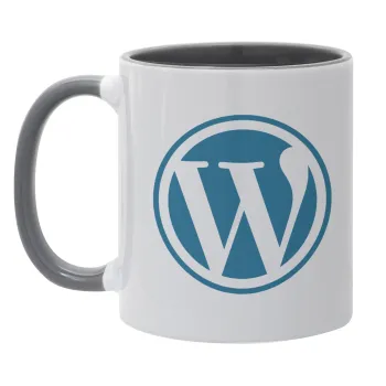 Wordpress, Κούπα χρωματιστή γκρι, κεραμική, 330ml