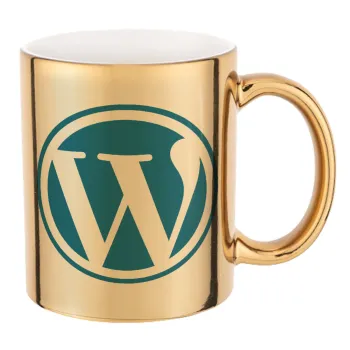 Wordpress, Κούπα κεραμική, χρυσή καθρέπτης, 330ml