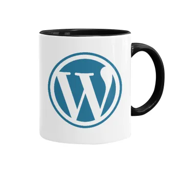Wordpress, Κούπα χρωματιστή μαύρη, κεραμική, 330ml