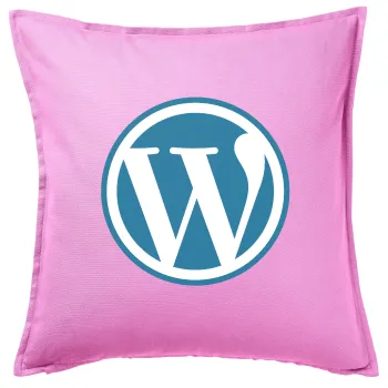 Wordpress, Μαξιλάρι καναπέ ΡΟΖ 100% βαμβάκι, περιέχεται το γέμισμα (50x50cm)