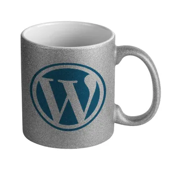 Wordpress, Κούπα Ασημένια Glitter που γυαλίζει, κεραμική, 330ml