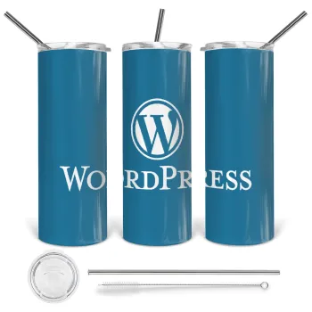 Wordpress, Tumbler stainless steel 600ml, with metal straw & cleaning brush