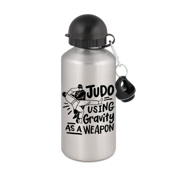 Judo using gravity as a weapon, Metallic water jug, Silver, aluminum 500ml