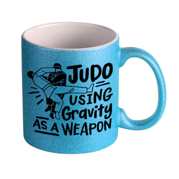Judo using gravity as a weapon, Κούπα Σιέλ Glitter που γυαλίζει, κεραμική, 330ml
