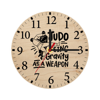Judo using gravity as a weapon, Ρολόι τοίχου ξύλινο plywood (20cm)