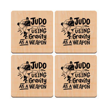 Judo using gravity as a weapon, ΣΕΤ x4 Σουβέρ ξύλινα τετράγωνα plywood (9cm)