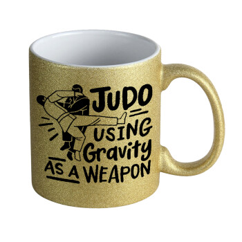 Judo using gravity as a weapon, Κούπα Χρυσή Glitter που γυαλίζει, κεραμική, 330ml