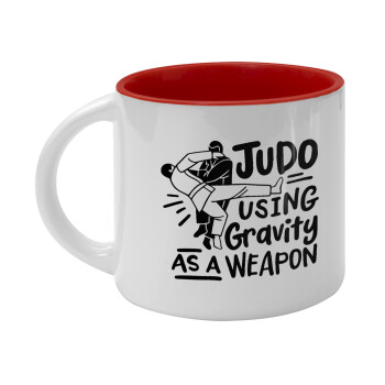 Judo using gravity as a weapon, Κούπα κεραμική 400ml Λευκή/Κόκκινη