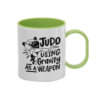 Judo using gravity as a weapon, Κούπα (πλαστική) (BPA-FREE) Polymer Πράσινη για παιδιά, 330ml