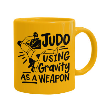 Judo using gravity as a weapon, Κούπα, κεραμική κίτρινη, 330ml (1 τεμάχιο)