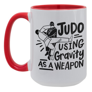 Judo using gravity as a weapon, Κούπα Mega 15oz, κεραμική Κόκκινη, 450ml