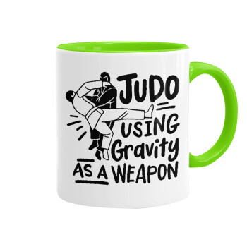 Judo using gravity as a weapon, Mug colored light green, ceramic, 330ml