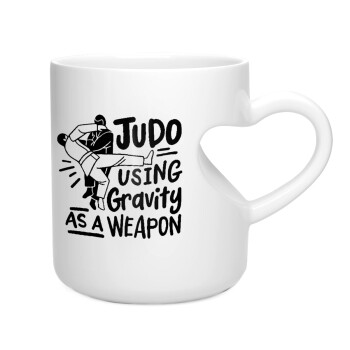Judo using gravity as a weapon, Κούπα καρδιά λευκή, κεραμική, 330ml