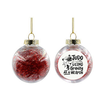 Judo using gravity as a weapon, Στολίδι Χριστουγεννιάτικη μπάλα δένδρου διάφανη με κόκκινο γέμισμα 8cm